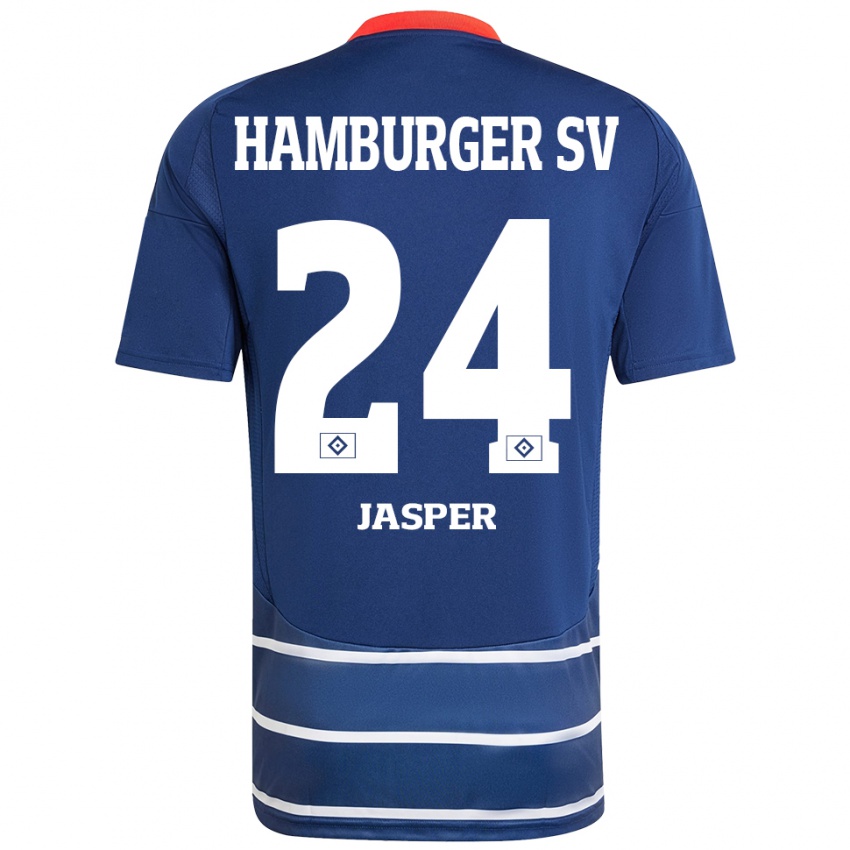 Criança Camisola Jan-Lukas Jasper #24 Azul Escuro Alternativa 2024/25 Camisa Brasil