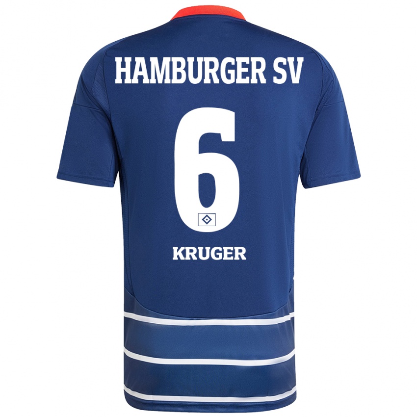 Criança Camisola Artur Krüger #6 Azul Escuro Alternativa 2024/25 Camisa Brasil