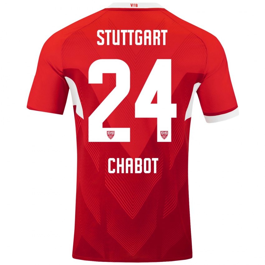 Criança Camisola Jeff Chabot #24 Branco Vermelho Alternativa 2024/25 Camisa Brasil