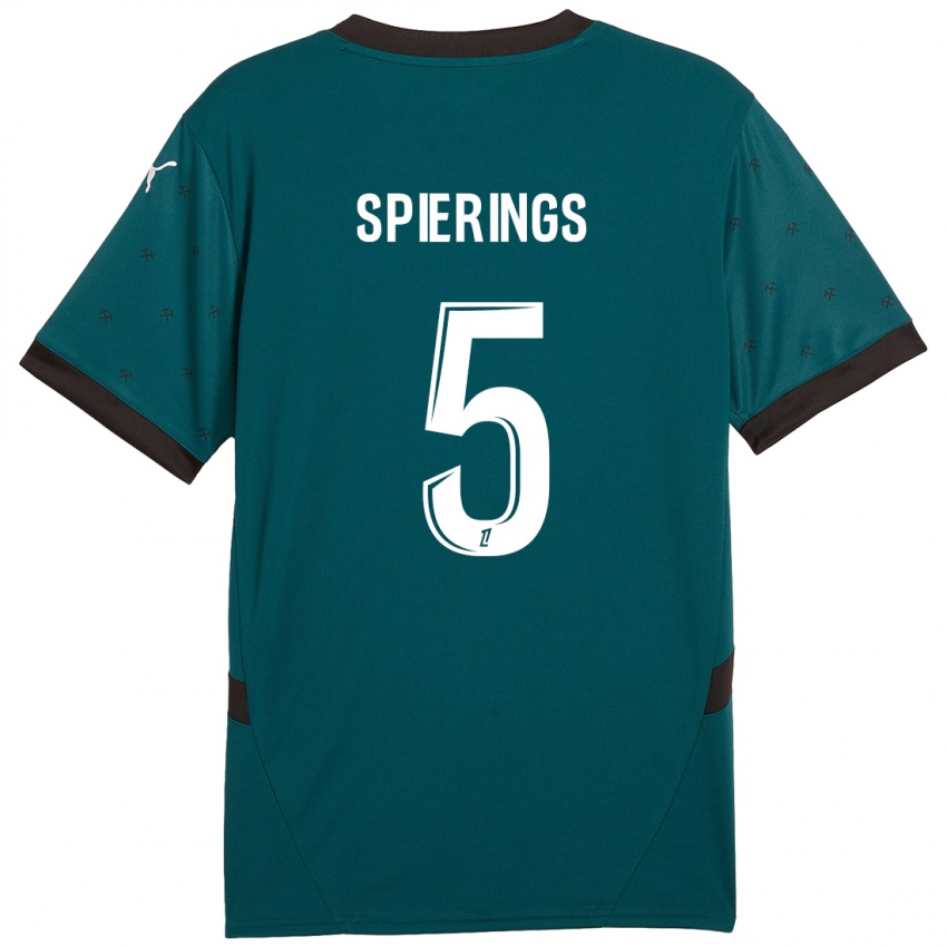 Criança Camisola Stijn Spierings #5 Verde Escuro Alternativa 2024/25 Camisa Brasil