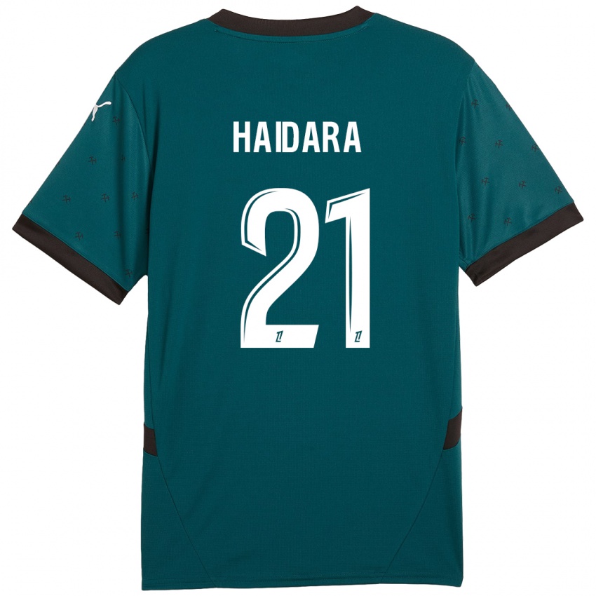 Criança Camisola Massadio Haidara #21 Verde Escuro Alternativa 2024/25 Camisa Brasil