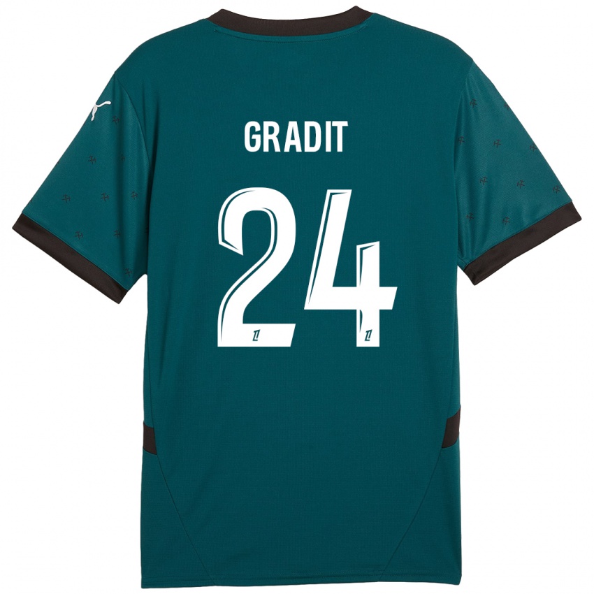 Criança Camisola Jonathan Gradit #24 Verde Escuro Alternativa 2024/25 Camisa Brasil