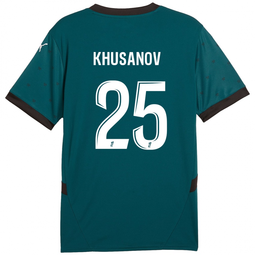 Criança Camisola Abdukodir Khusanov #25 Verde Escuro Alternativa 2024/25 Camisa Brasil