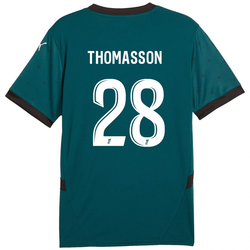 Criança Camisola Adrien Thomasson #28 Verde Escuro Alternativa 2024/25 Camisa Brasil