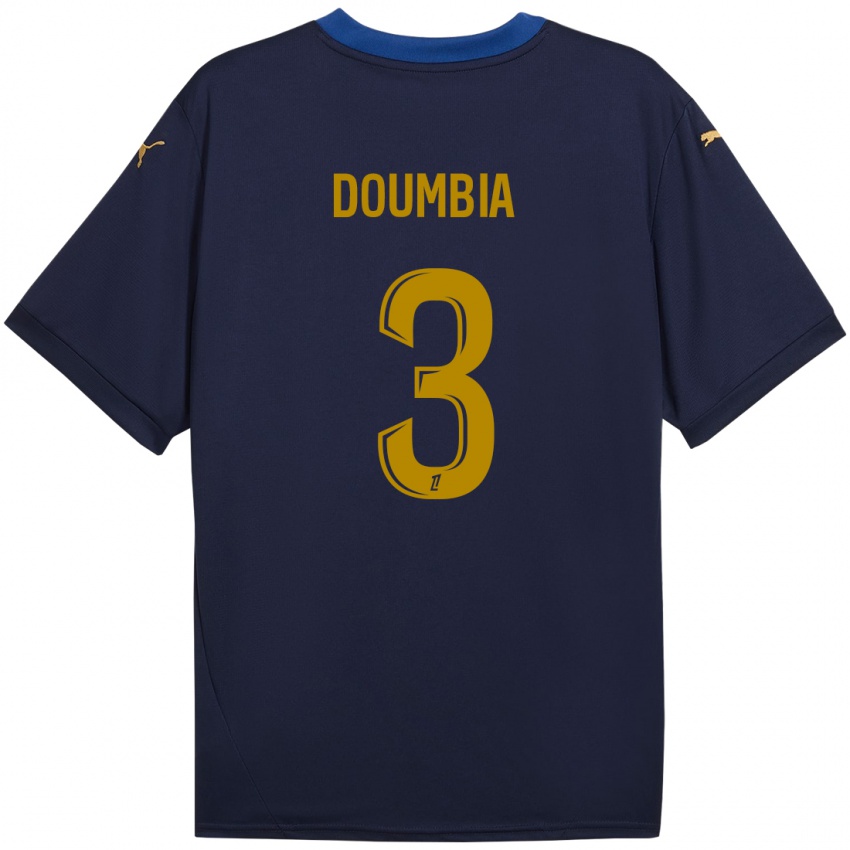 Criança Camisola Kamory Doumbia #3 Ouro Da Marinha Alternativa 2024/25 Camisa Brasil