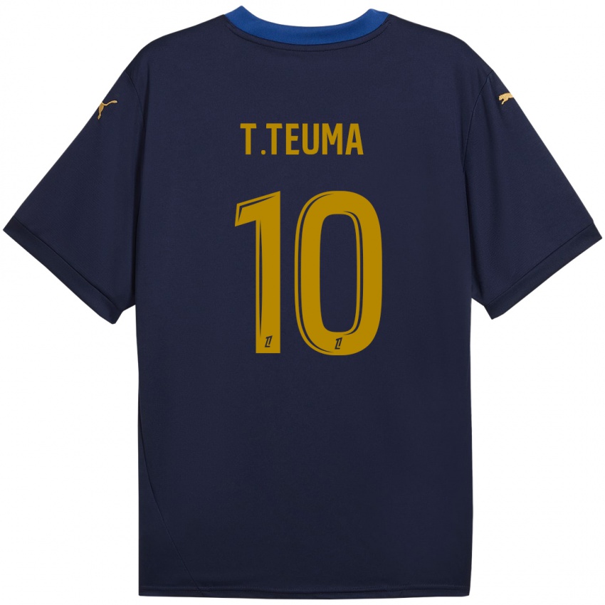 Criança Camisola Teddy Teuma #10 Ouro Da Marinha Alternativa 2024/25 Camisa Brasil