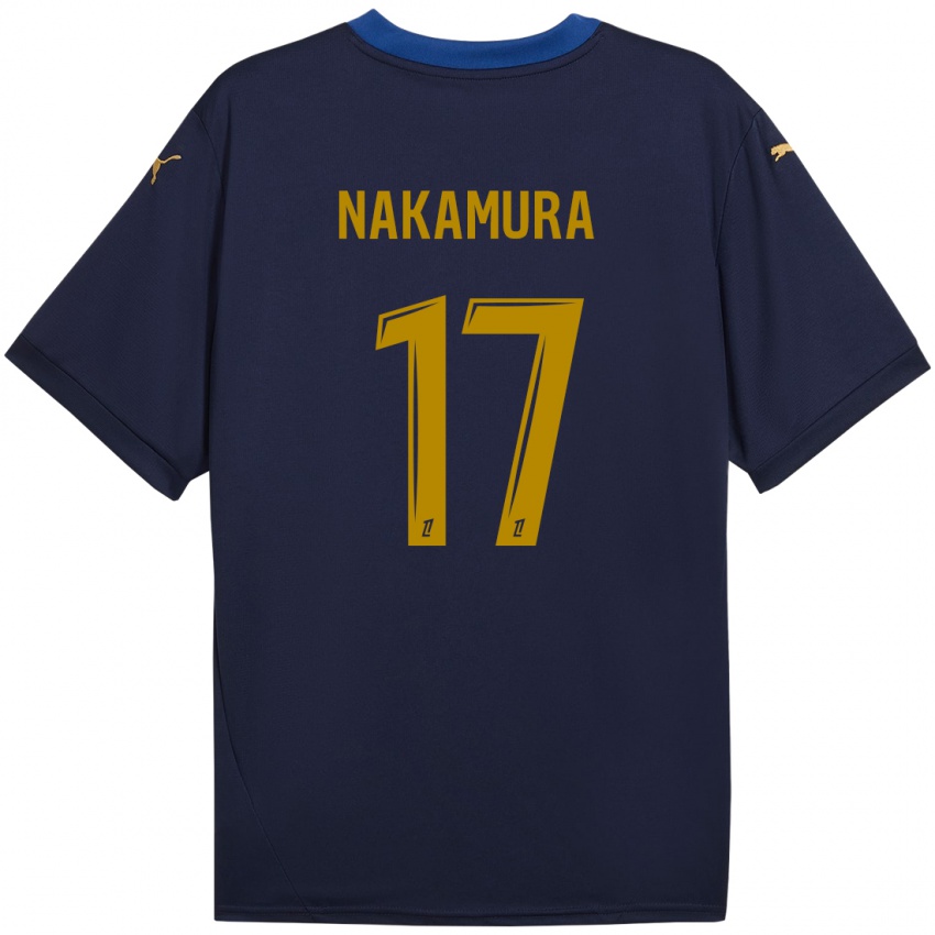 Criança Camisola Keito Nakamura #17 Ouro Da Marinha Alternativa 2024/25 Camisa Brasil