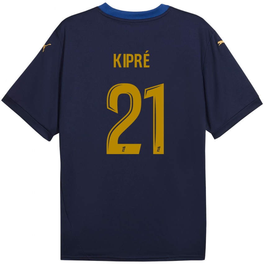 Criança Camisola Cédric Kipré #21 Ouro Da Marinha Alternativa 2024/25 Camisa Brasil