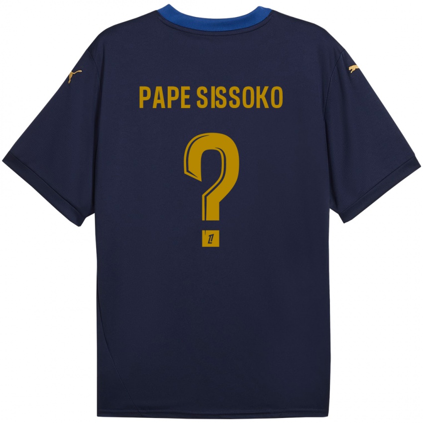 Criança Camisola Niama Pape Sissoko #0 Ouro Da Marinha Alternativa 2024/25 Camisa Brasil