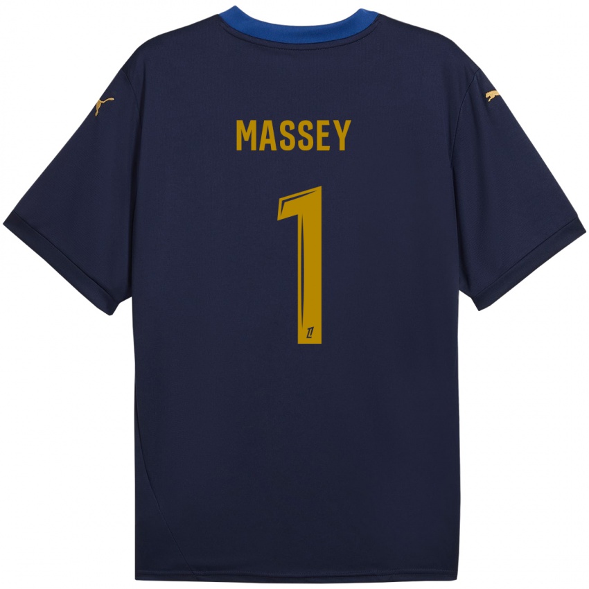 Criança Camisola Kayza Massey #1 Ouro Da Marinha Alternativa 2024/25 Camisa Brasil