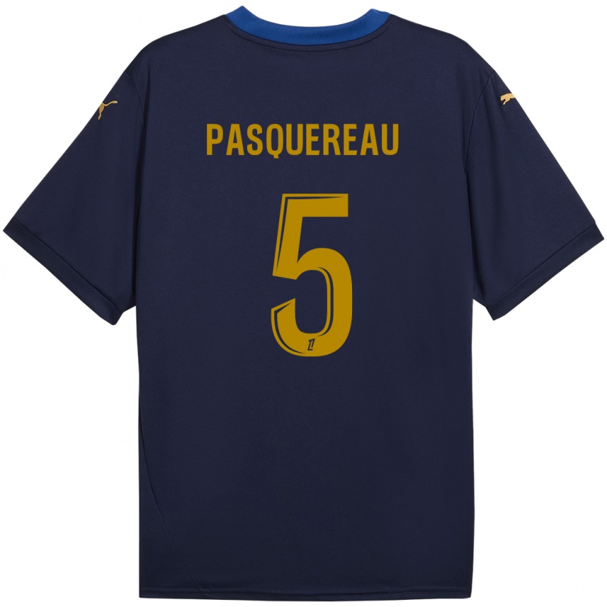 Criança Camisola Julie Pasquereau #5 Ouro Da Marinha Alternativa 2024/25 Camisa Brasil