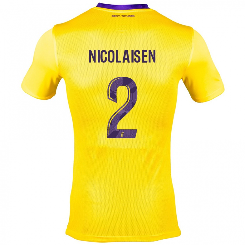 Criança Camisola Rasmus Nicolaisen #2 Roxo Amarelo Alternativa 2024/25 Camisa Brasil