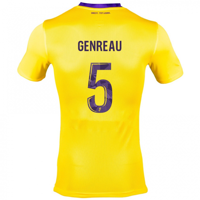 Criança Camisola Denis Genreau #5 Roxo Amarelo Alternativa 2024/25 Camisa Brasil