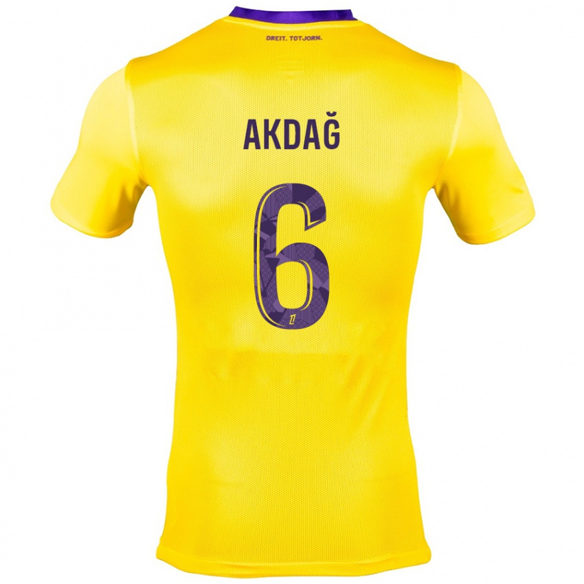 Criança Camisola Ümit Akdağ #6 Roxo Amarelo Alternativa 2024/25 Camisa Brasil