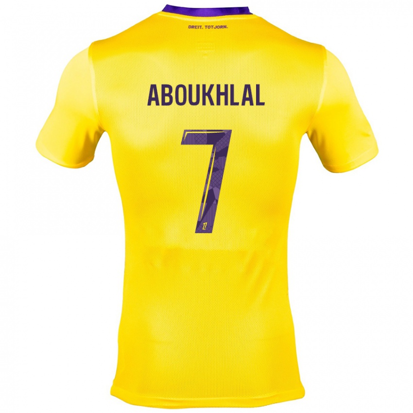 Criança Camisola Zakaria Aboukhlal #7 Roxo Amarelo Alternativa 2024/25 Camisa Brasil