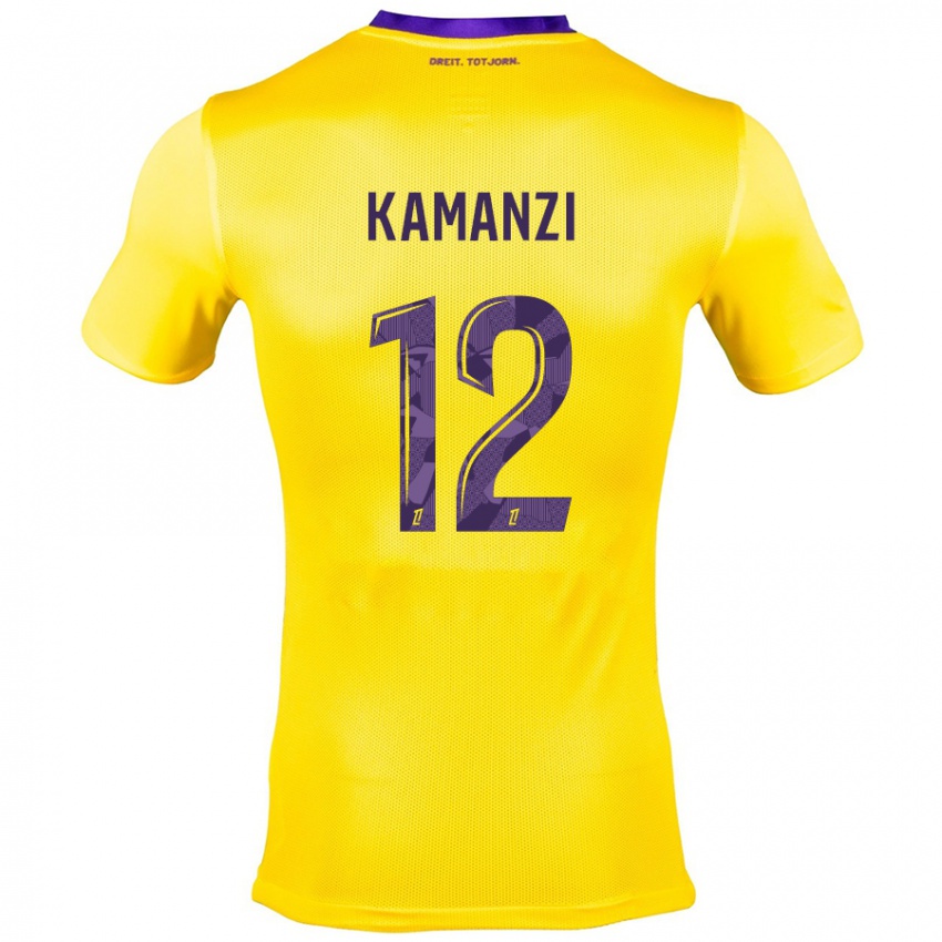 Criança Camisola Warren Kamanzi #12 Roxo Amarelo Alternativa 2024/25 Camisa Brasil