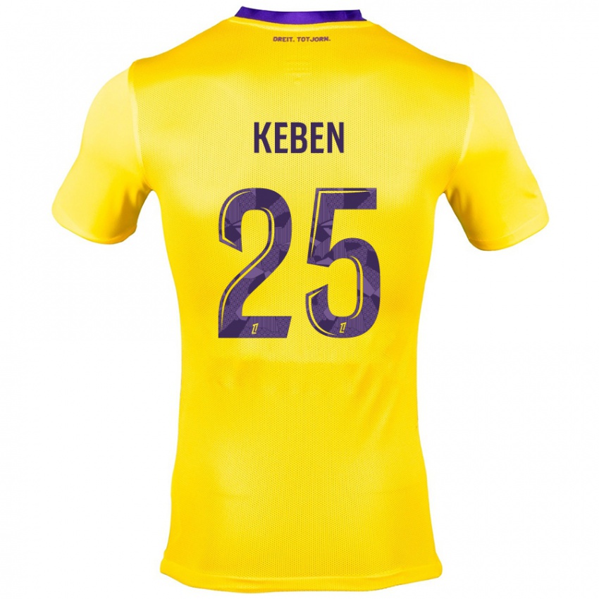 Criança Camisola Kévin Keben #25 Roxo Amarelo Alternativa 2024/25 Camisa Brasil