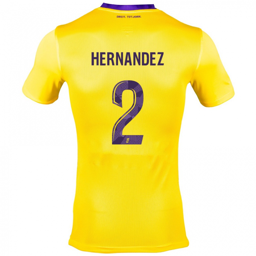 Criança Camisola Lucie Hernandez #2 Roxo Amarelo Alternativa 2024/25 Camisa Brasil