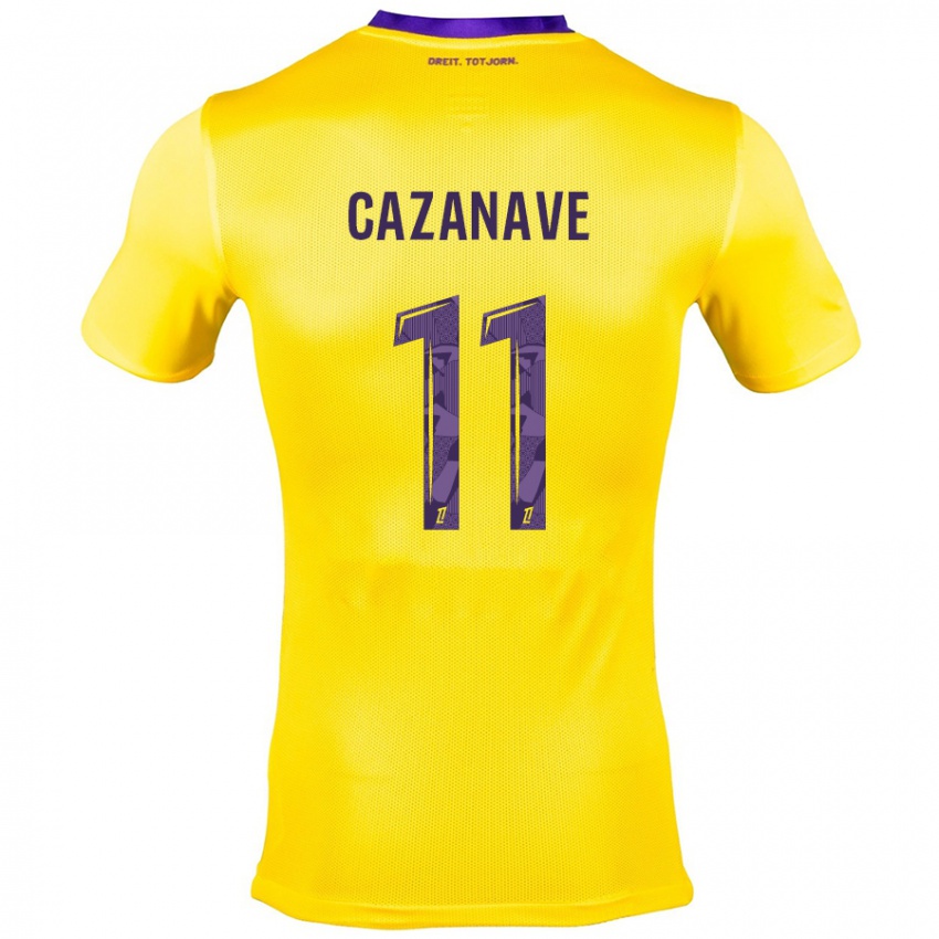 Criança Camisola Julie Cazanave #11 Roxo Amarelo Alternativa 2024/25 Camisa Brasil