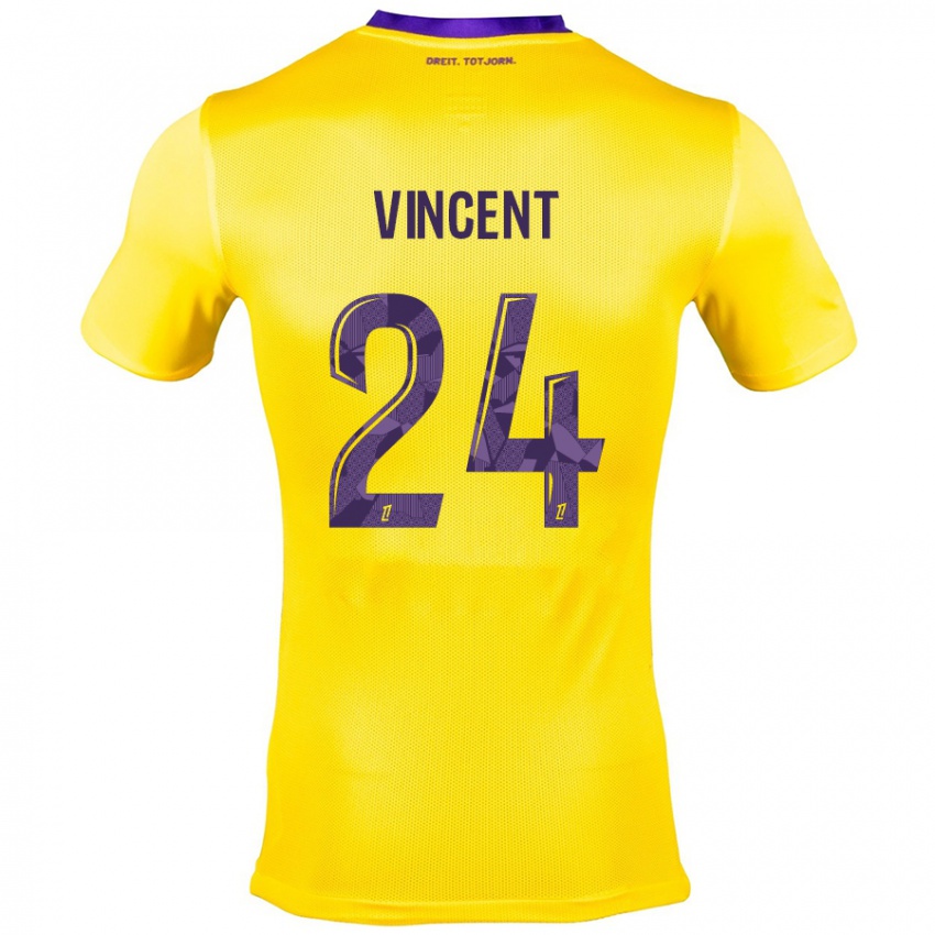 Criança Camisola Magalie Vincent #24 Roxo Amarelo Alternativa 2024/25 Camisa Brasil