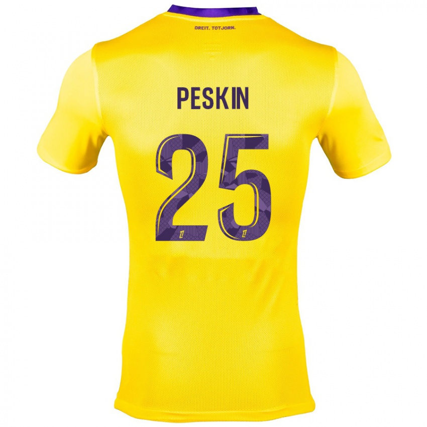 Criança Camisola Kelso Peskin #25 Roxo Amarelo Alternativa 2024/25 Camisa Brasil