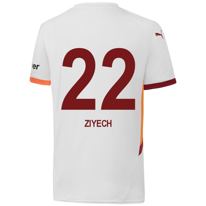 Criança Camisola Hakim Ziyech #22 Branco Amarelo Vermelho Alternativa 2024/25 Camisa Brasil