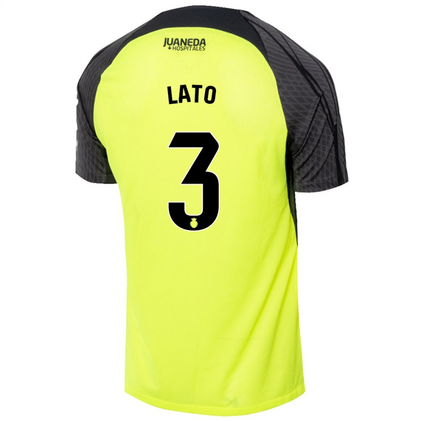 Criança Camisola Toni Lato #3 Verde Fluorescente Preto Alternativa 2024/25 Camisa Brasil