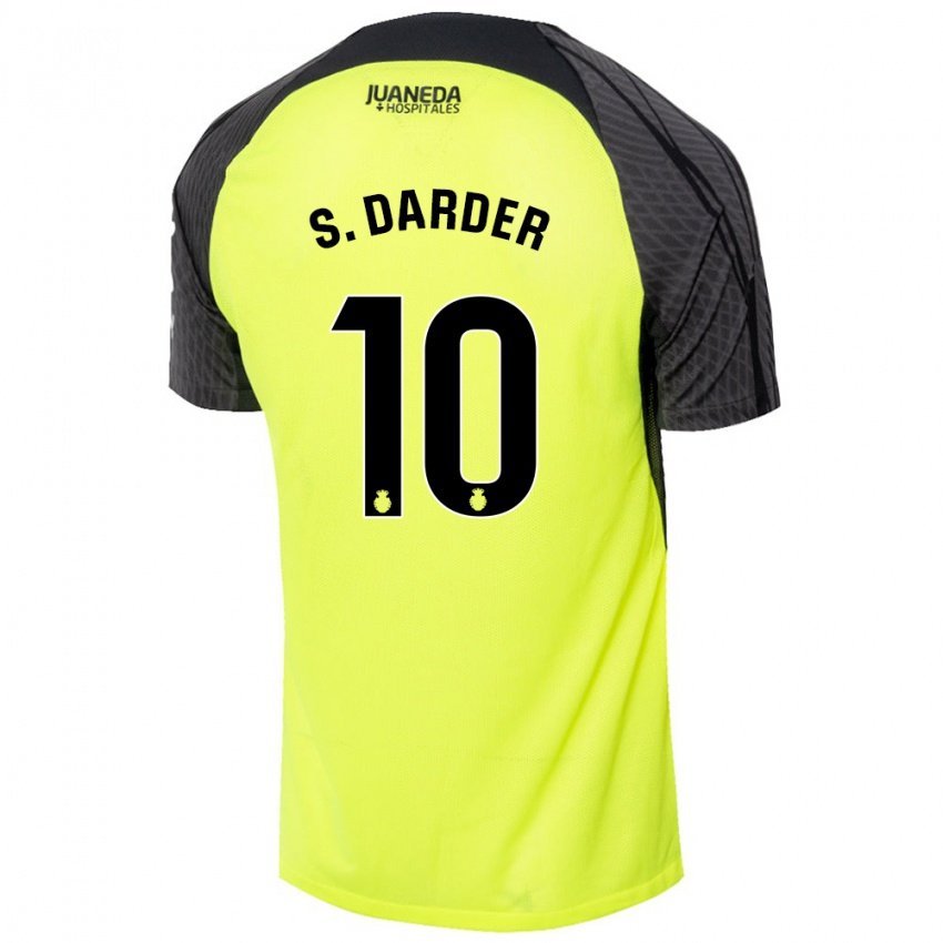 Criança Camisola Sergi Darder #10 Verde Fluorescente Preto Alternativa 2024/25 Camisa Brasil