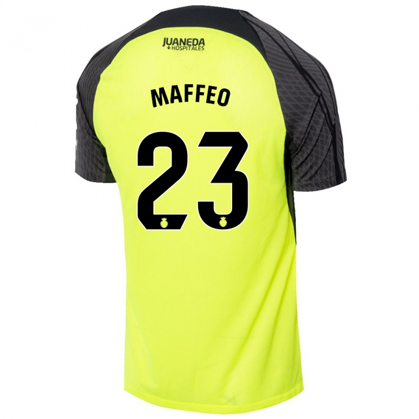 Criança Camisola Pablo Maffeo #23 Verde Fluorescente Preto Alternativa 2024/25 Camisa Brasil