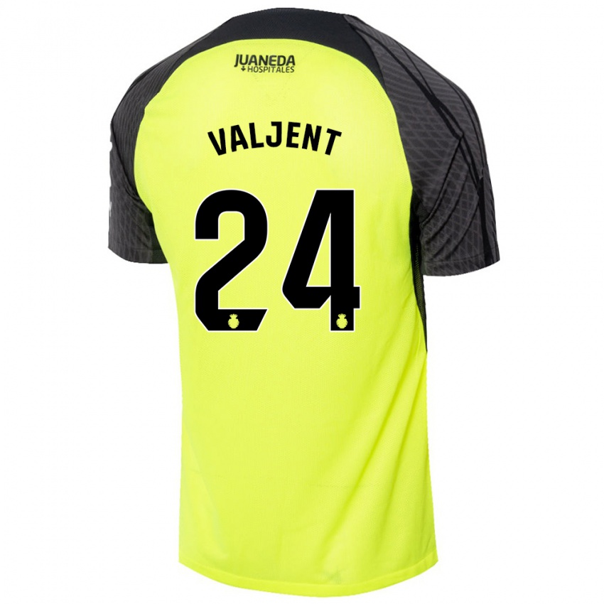 Criança Camisola Martin Valjent #24 Verde Fluorescente Preto Alternativa 2024/25 Camisa Brasil