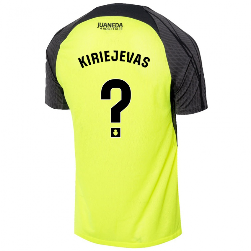 Criança Camisola Rimvydas Kiriejevas #0 Verde Fluorescente Preto Alternativa 2024/25 Camisa Brasil