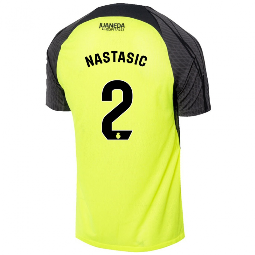 Criança Camisola Matija Nastasic #2 Verde Fluorescente Preto Alternativa 2024/25 Camisa Brasil