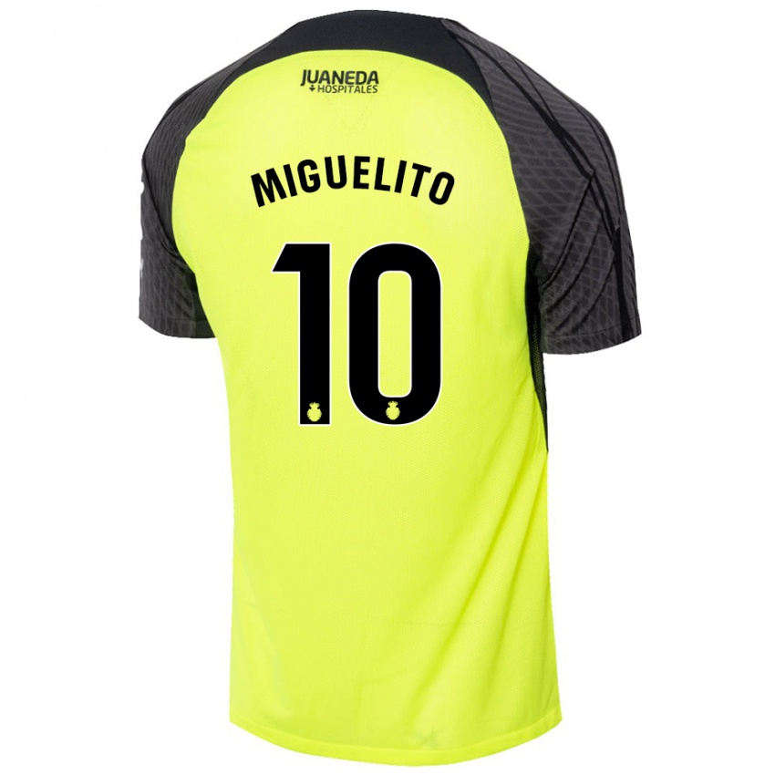 Criança Camisola Miguelito #10 Verde Fluorescente Preto Alternativa 2024/25 Camisa Brasil