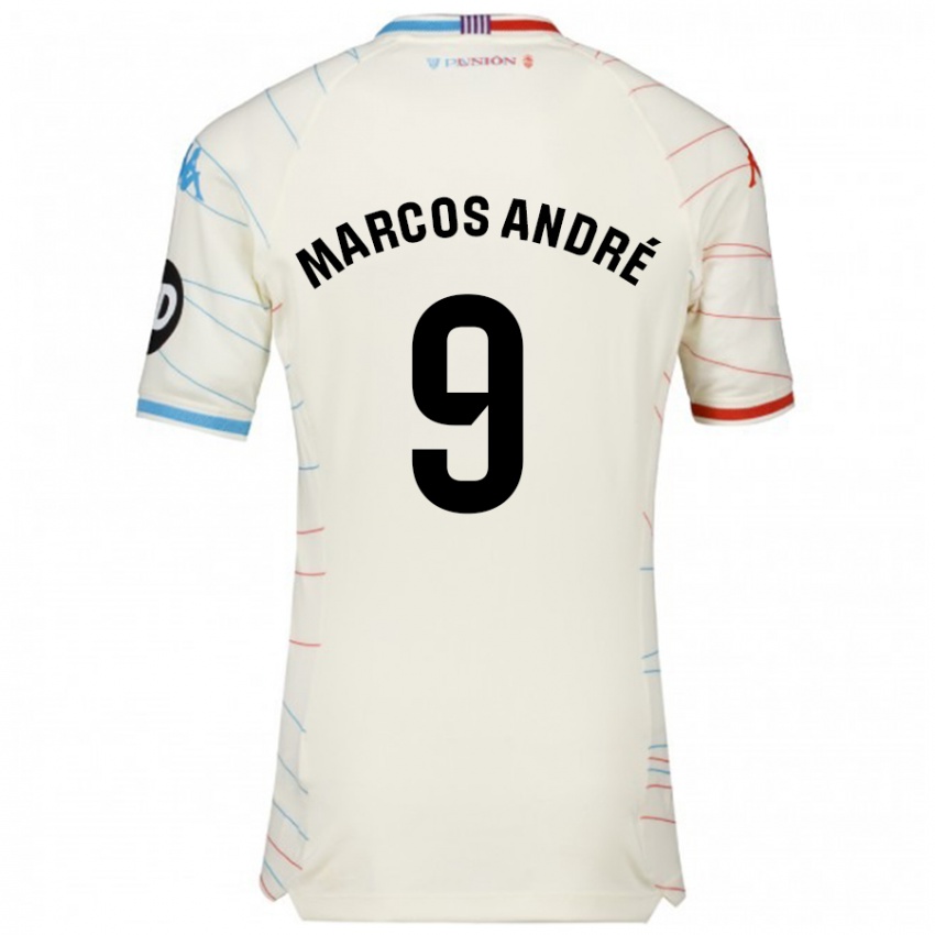 Criança Camisola Marcos André #9 Azul Vermelho Branco Alternativa 2024/25 Camisa Brasil