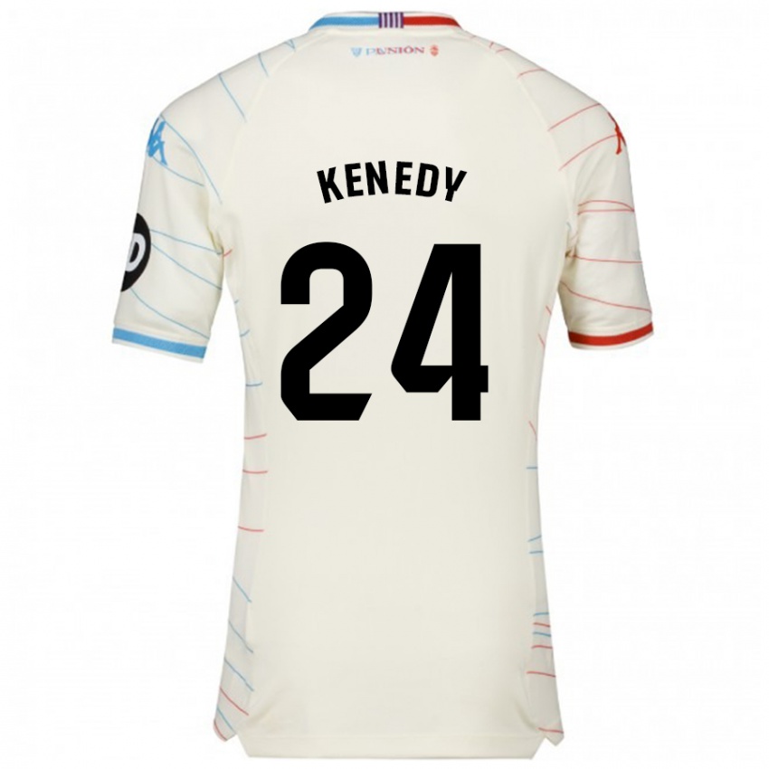 Criança Camisola Kenedy #24 Azul Vermelho Branco Alternativa 2024/25 Camisa Brasil