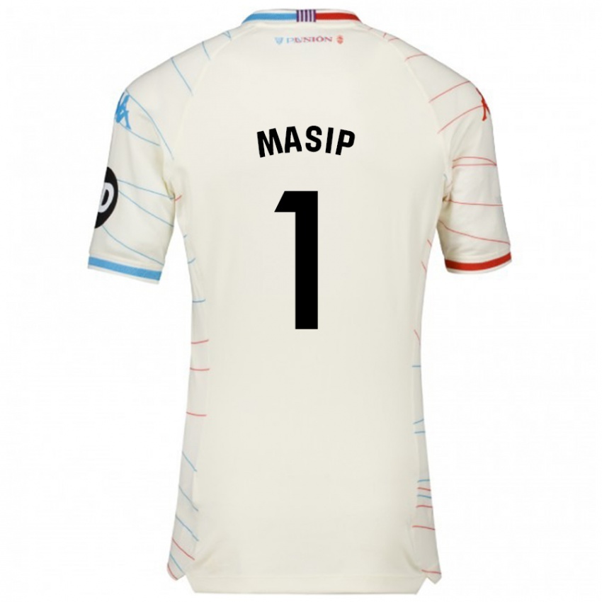 Criança Camisola Jordi Masip #1 Azul Vermelho Branco Alternativa 2024/25 Camisa Brasil