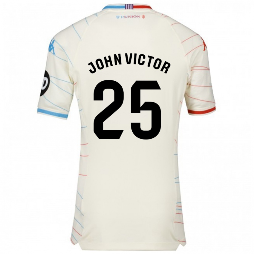 Criança Camisola John Victor #25 Azul Vermelho Branco Alternativa 2024/25 Camisa Brasil