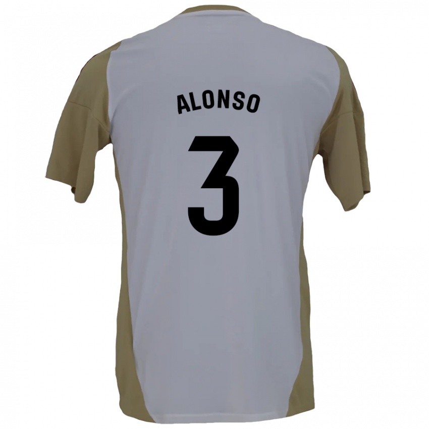 Criança Camisola Julio Alonso #3 Branco Brown Alternativa 2024/25 Camisa Brasil