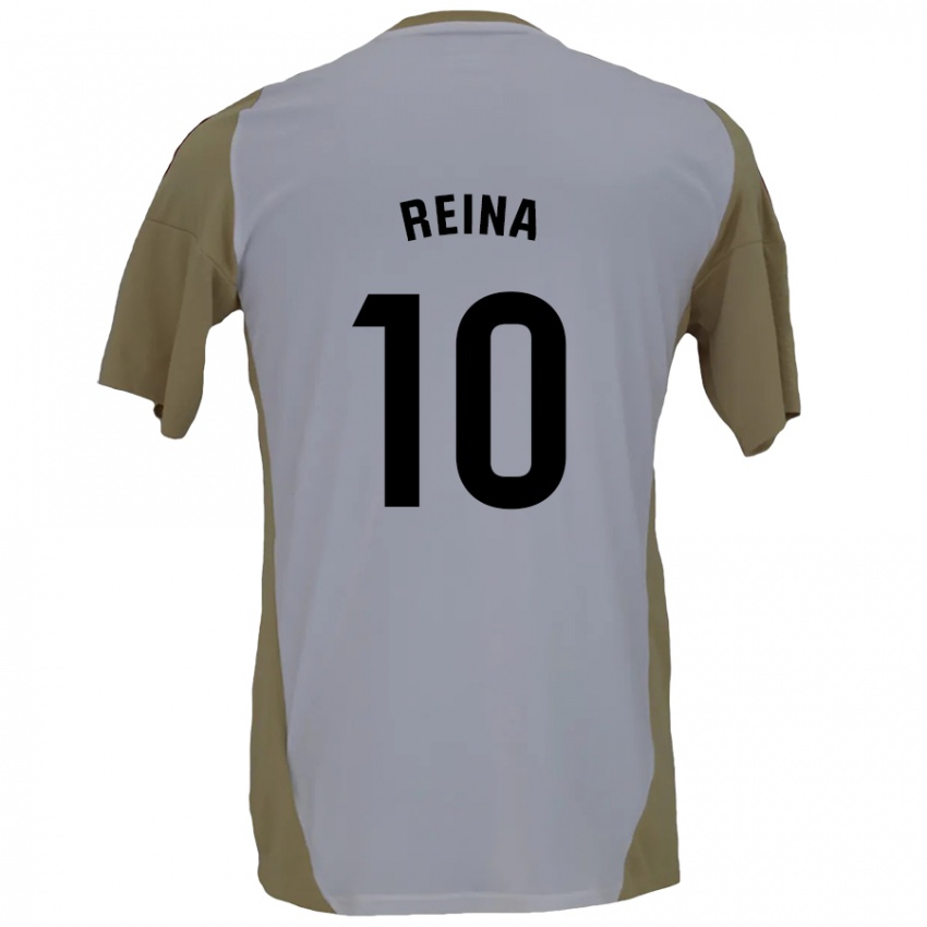 Criança Camisola Alberto Reina #10 Branco Brown Alternativa 2024/25 Camisa Brasil