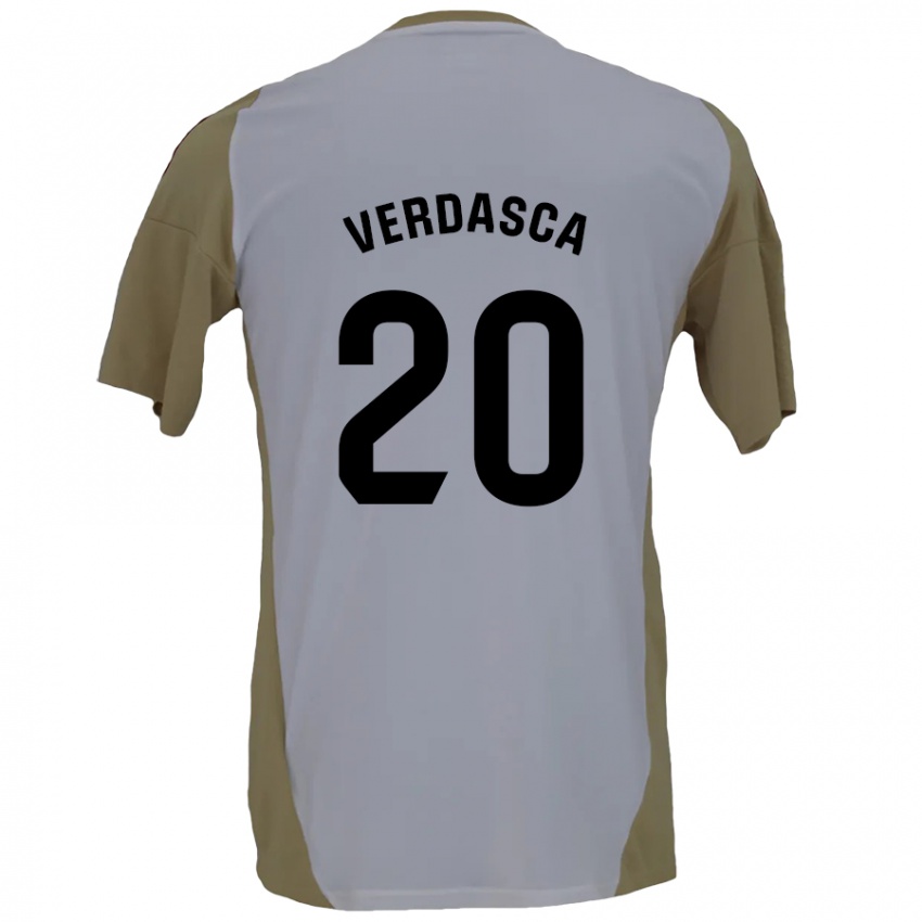 Criança Camisola Diogo Verdasca #20 Branco Brown Alternativa 2024/25 Camisa Brasil