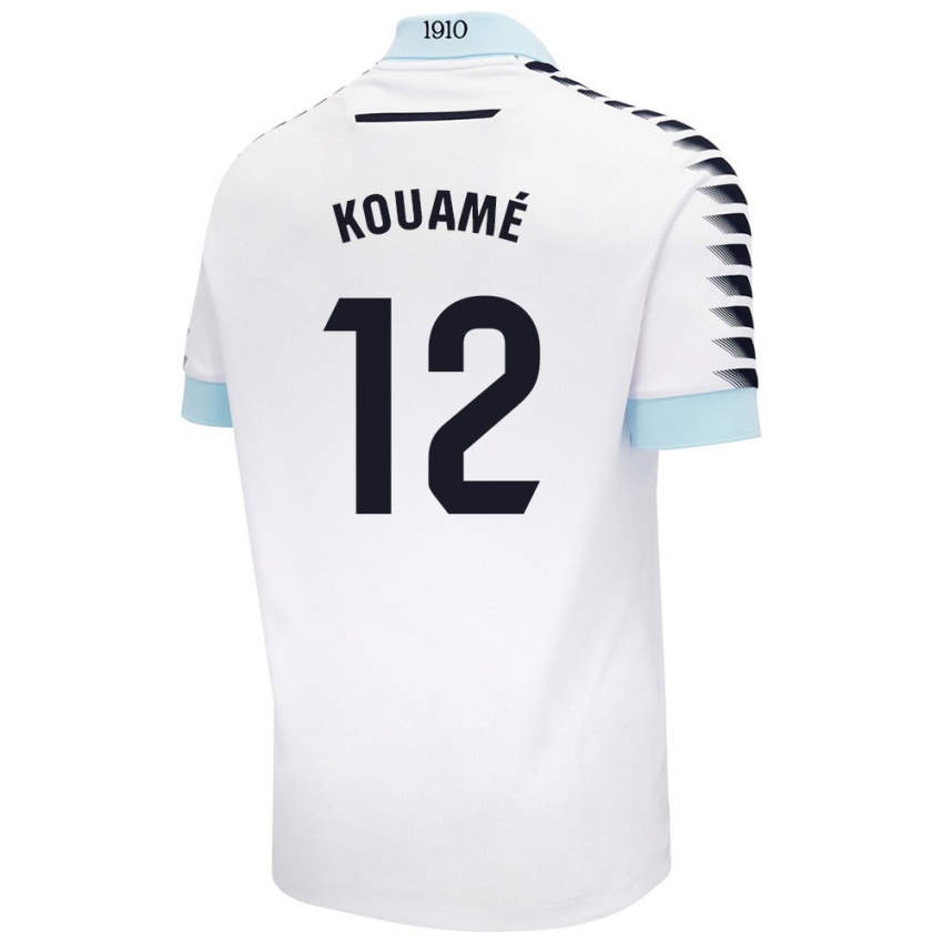 Criança Camisola Rominigue Kouamé #12 Azul Branco Alternativa 2024/25 Camisa Brasil