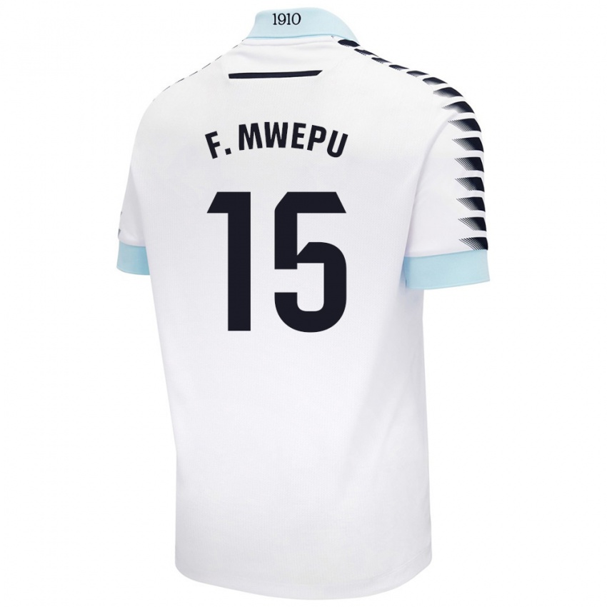 Criança Camisola Francisco Mwepu #15 Azul Branco Alternativa 2024/25 Camisa Brasil