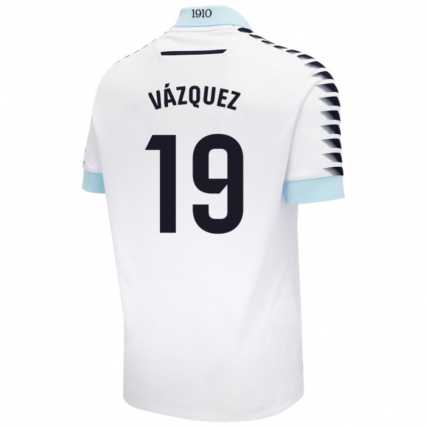 Criança Camisola Borja Vázquez #19 Azul Branco Alternativa 2024/25 Camisa Brasil