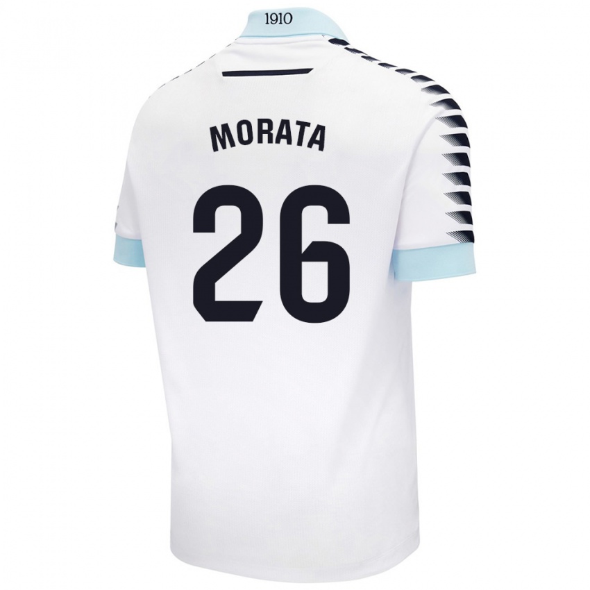 Criança Camisola Álex Morata #26 Azul Branco Alternativa 2024/25 Camisa Brasil