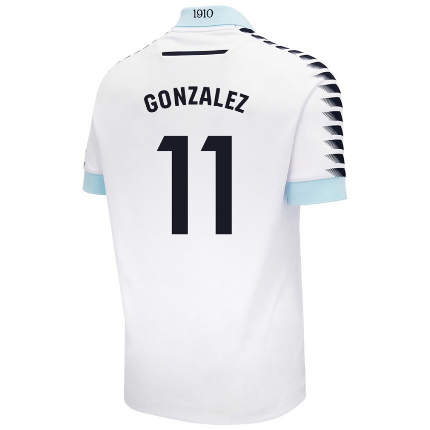 Criança Camisola Chus González #11 Azul Branco Alternativa 2024/25 Camisa Brasil