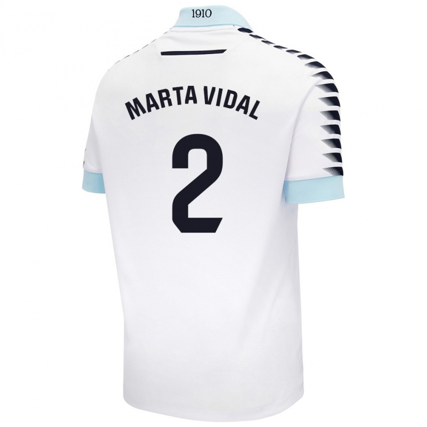 Criança Camisola Marta Vidal Vela #2 Azul Branco Alternativa 2024/25 Camisa Brasil