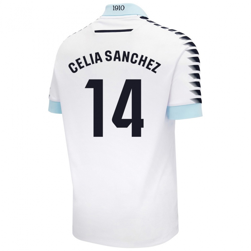 Criança Camisola Celia Sánchez García #14 Azul Branco Alternativa 2024/25 Camisa Brasil