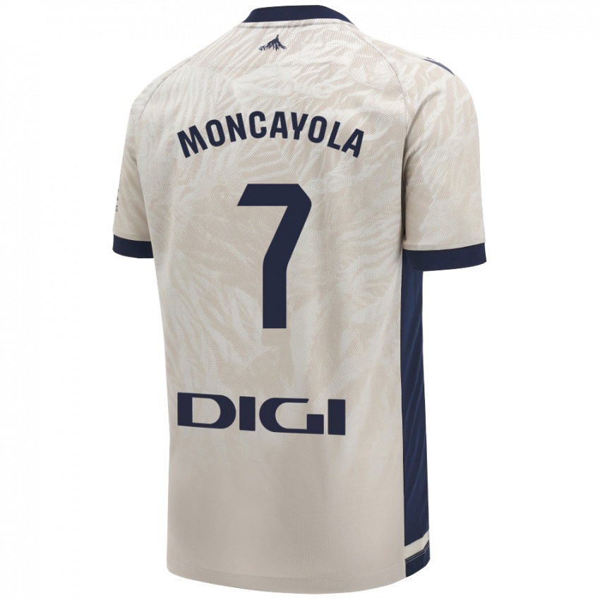 Criança Camisola Jon Moncayola #7 Cinza Leve Alternativa 2024/25 Camisa Brasil