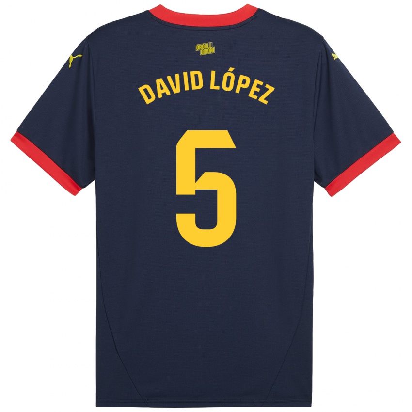 Criança Camisola David López #5 Vermelho Marinho Alternativa 2024/25 Camisa Brasil