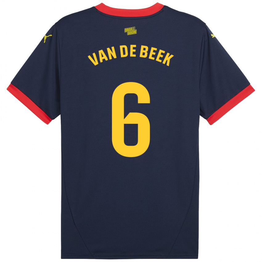 Criança Camisola Donny Van De Beek #6 Vermelho Marinho Alternativa 2024/25 Camisa Brasil